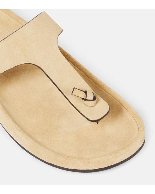 Mules Double T En Daim Tory Burch en coloris Natural