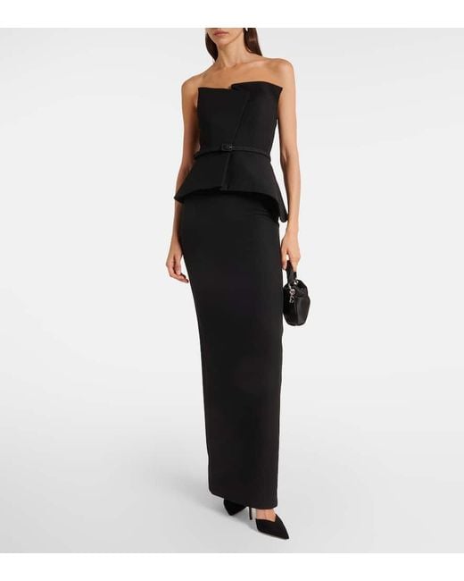 Roland Mouret Black Corset Crepe Gown