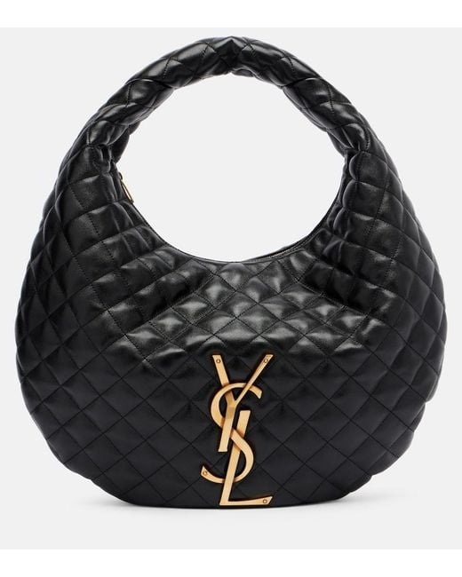 Saint Laurent Black Icare Medium Quilted Leather Shoulder Bag