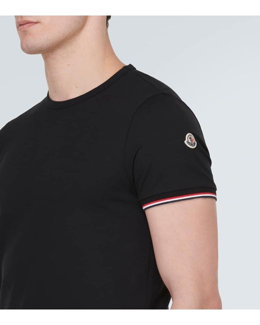T-shirt in jersey di misto cotone di Moncler in Black da Uomo