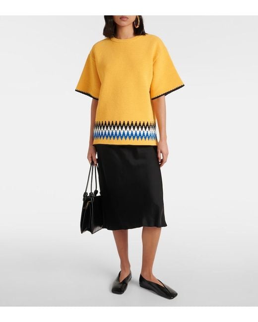 Jil Sander Yellow Jacquard-Trimmed Cotton Jersey T-Shirt