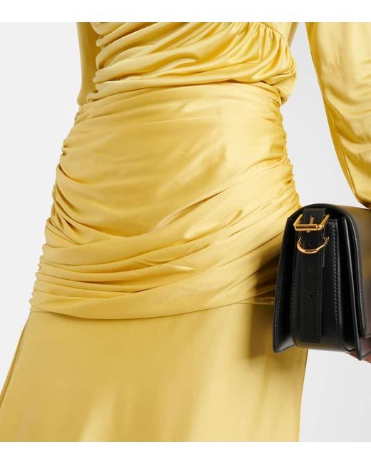 Falda midi de jersey drapeada Givenchy de color Yellow