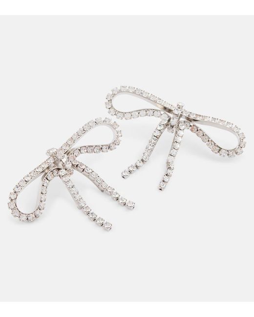 Pendientes Archive Ribbon Con Cristales Balenciaga de color Metallic