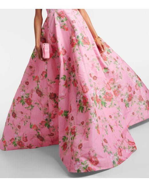 Robe longue Botticelli a fleurs Markarian en coloris Pink