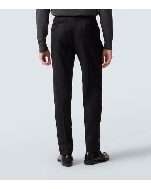Zegna Black Wool And Mohair Suit for men