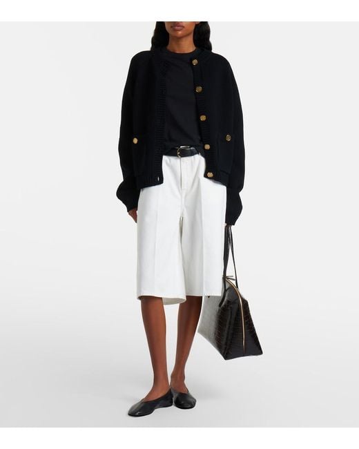 Totême Black Leather Ballet Flats