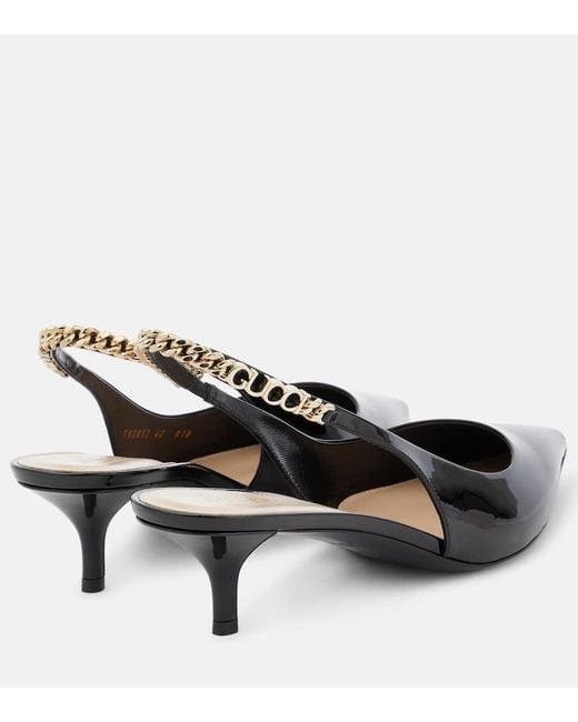 Gucci Black Signoria Patent Slingback Pump