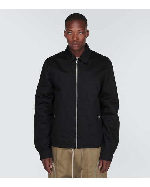 Rick Owens Black Cotton Twill Jacket for men
