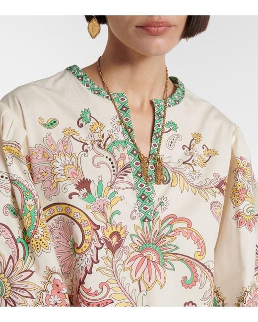 Top De Algodon Estampado Etro de color Metallic