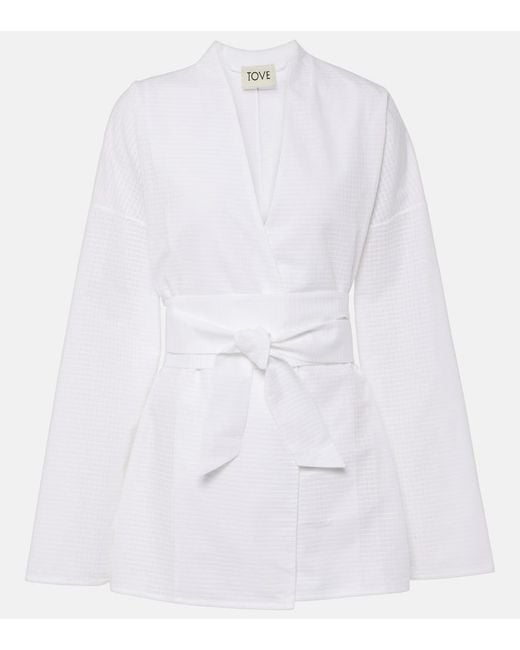 TOVE White Arya Cotton Wrap Top