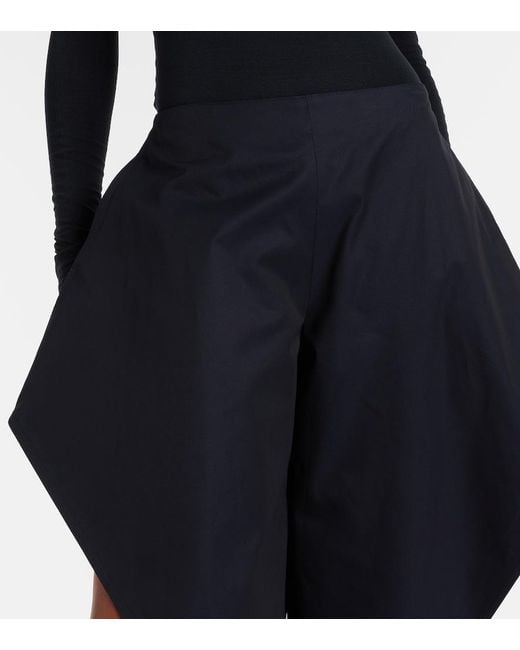 Alaïa Blue Ruffled Cotton Gabardine Tapered Pants