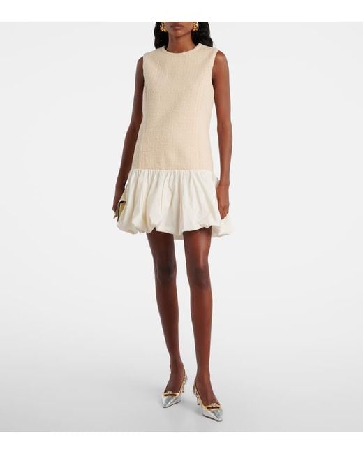 Patou Natural Tweed And Faille Minidress
