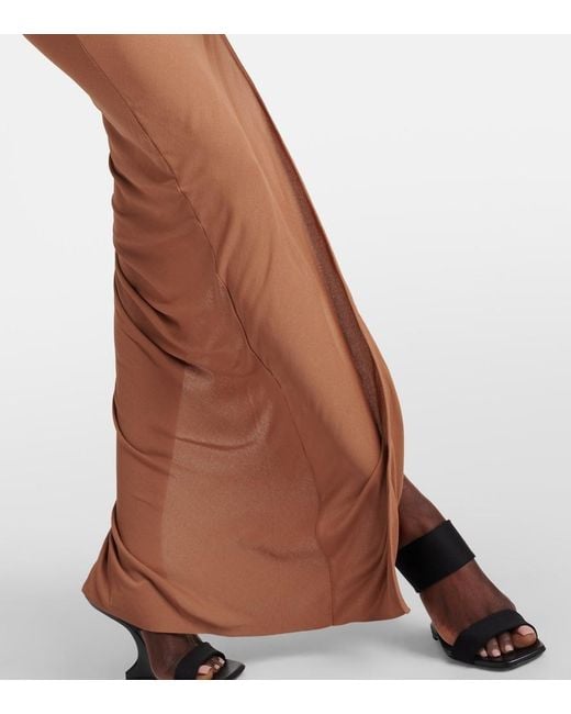Rick Owens Brown Svita Ruched Jersey Gown