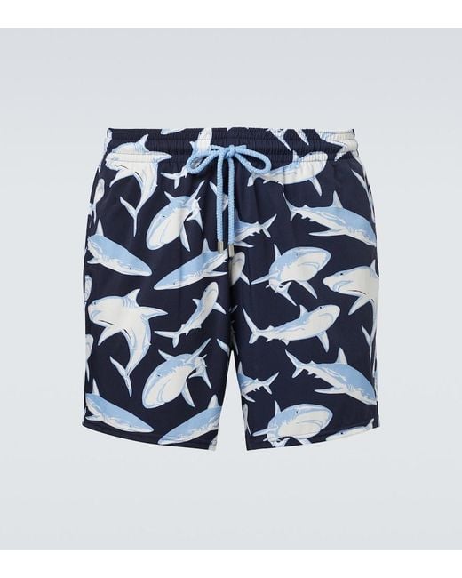 Vilebrequin Blue Printed Swim Trunks for men