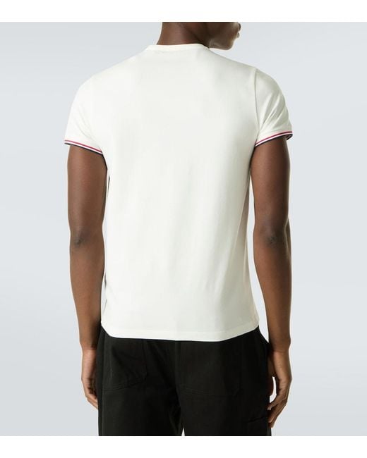 Moncler White Cotton-Blend Jersey T-Shirt for men