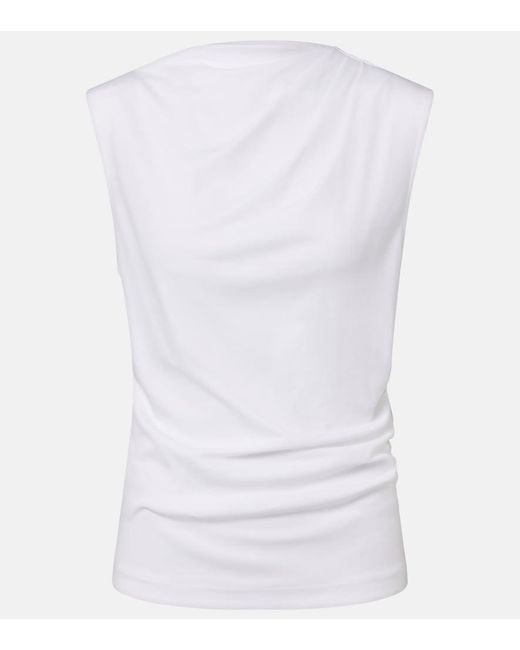 Top De Algodon Drapeado Vince de color White