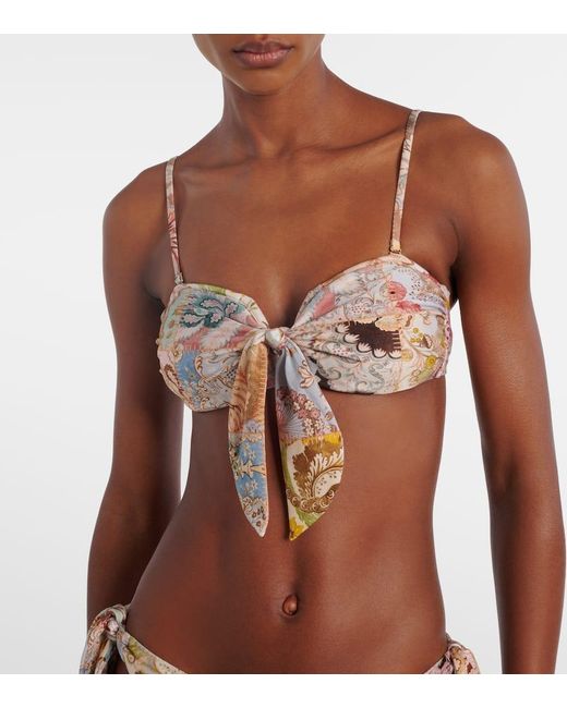 Zimmermann Natural Bedrucktes Bikini-Oberteil Daylight