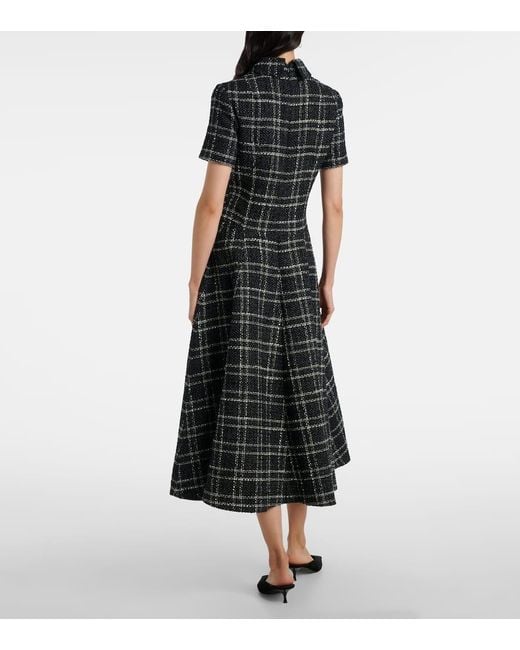 Emilia Wickstead Black Jody Checked Midi Dress