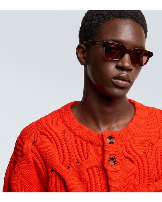 Bottega Veneta Brown Stretch Square Sunglasses for men