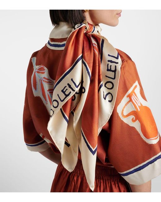 ALÉMAIS Orange Soleil D'Amour Silk Scarf
