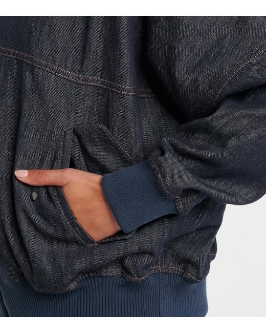 Brunello Cucinelli Blue Denim Bomber Jacket