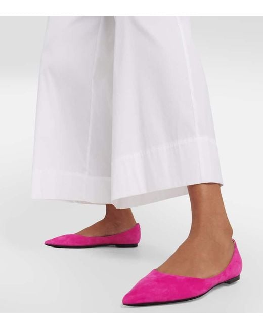 Jimmy Choo Pink Ballerinas Love Aus Veloursleder