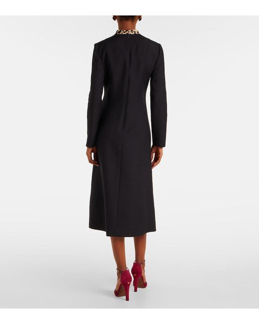 Valentino Black Crepe Couture Bow-Detail Midi Dress