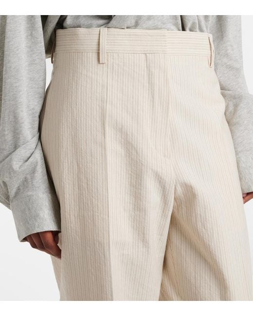 Dries Van Noten Natural Pilar Striped Cotton-Blend Straight Pants