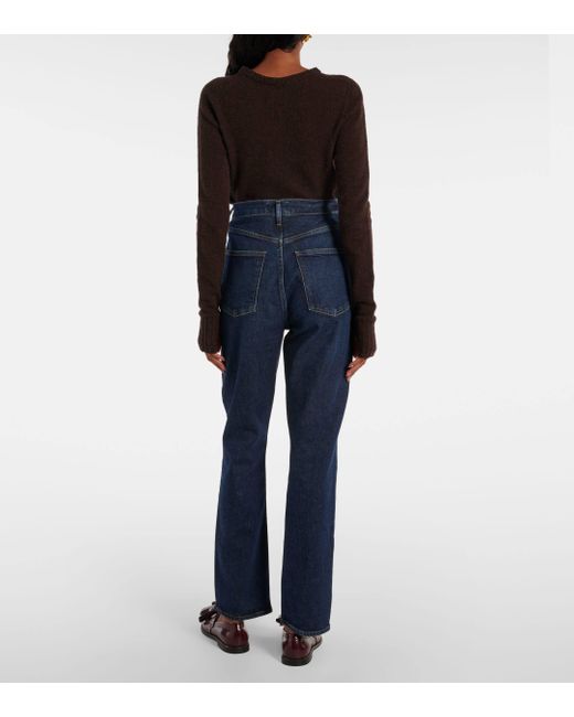 Agolde Blue Stovepipe High-rise Straight Jeans