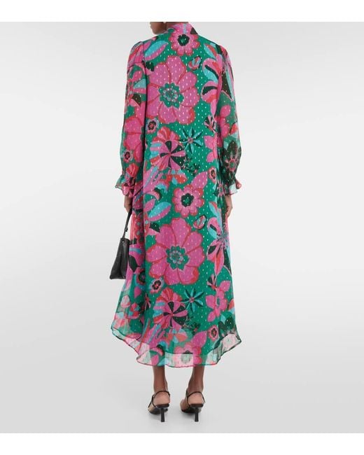 Vestido largo Ferne de georgette floral Rixo de color Multicolor