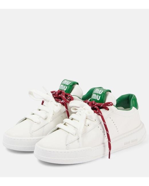Miu Miu White Leather Sneakers