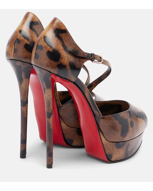 Christian Louboutin Brown Miss Zigourata 160 Leather Platform Pumps