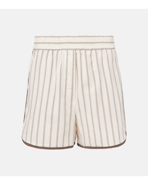 Brunello Cucinelli Natural High-Rise Bermuda Shorts