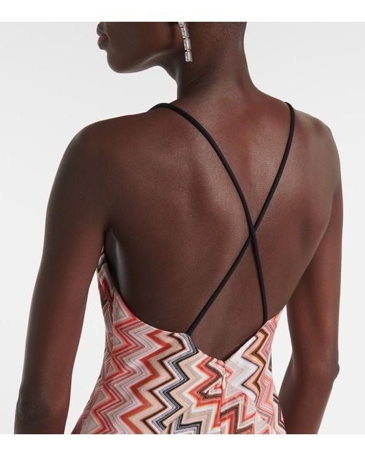 Missoni Multicolor Multicolour Vibrant Zigzag Maxi Dress