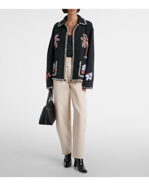 Alanui Black Remember Me Virgin Wool Jacket