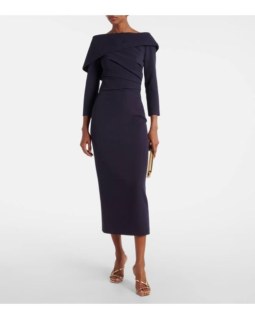 Vestido Midi De Crepe Safiyaa de color Blue