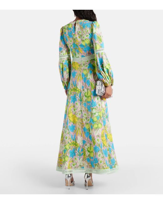 Robe longue Lina imprimee Diane von Furstenberg en coloris Green