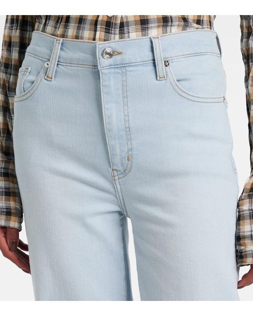 FRAME Blue Le Sleek High-Rise Straight Jeans