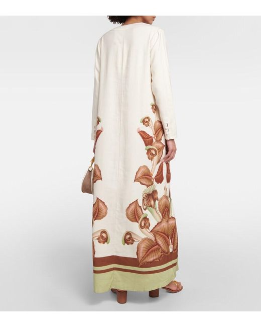 Adriana Degreas Natural Arisaema Printed Maxi Dress