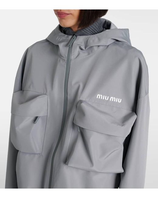 Miu Miu Gray Jacke Aus Canvas