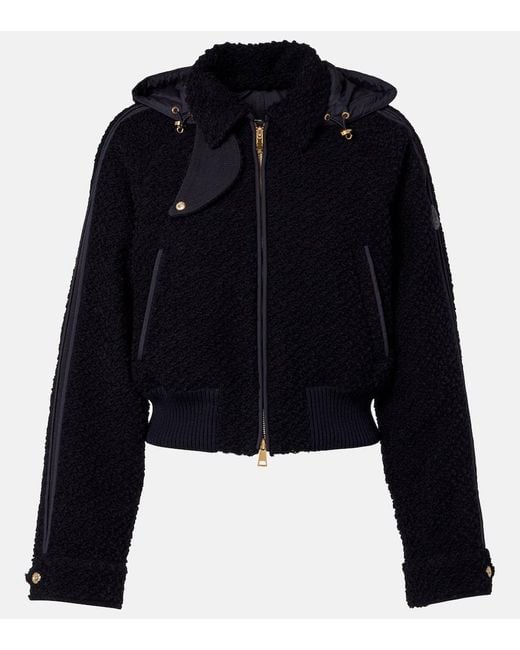 Moncler Blue Daunenjacke Aus Schurwolle