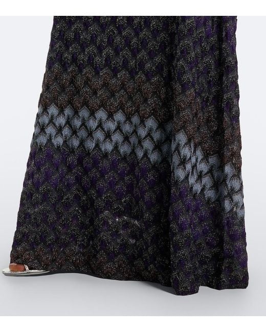 Missoni Blue Knitted Lame Gown