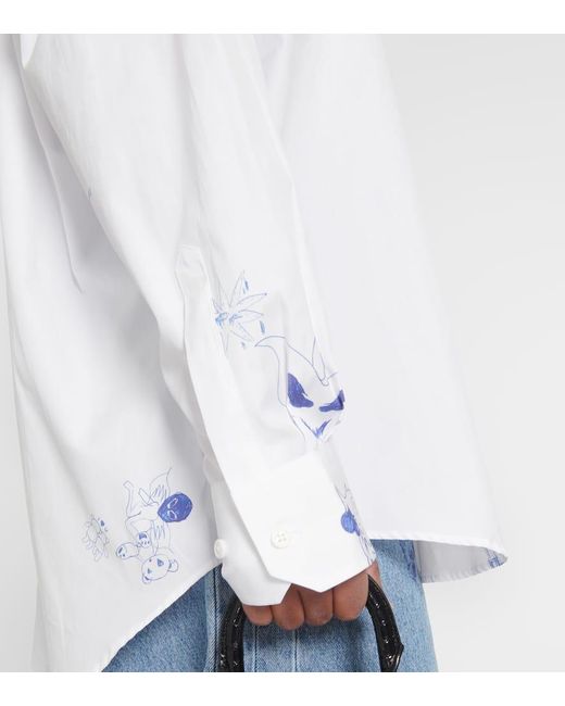 Camicia in cotone con stampa di Vetements in White