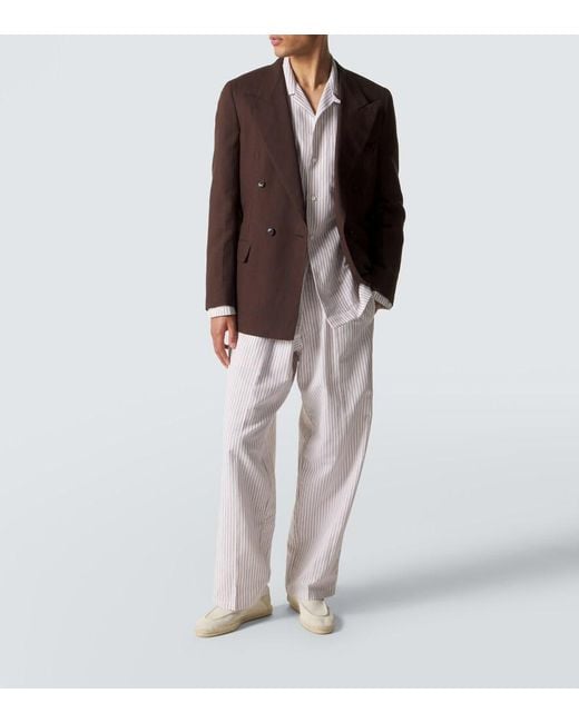 Umit Benan Purple Julian Cotton And Silk Straight Pants for men