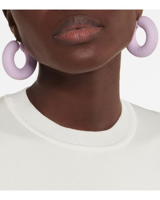 J.W. Anderson Purple Logo Hoop Earrings