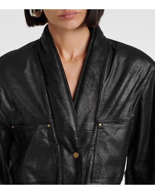 Isabel Marant Black Jumpsuit Aus Lederimitat