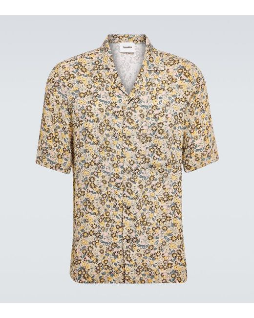 Nanushka Natural Floral Printed Shirt for men