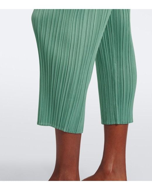 Pleats Please Issey Miyake Green Monthly Colors: August Pleated Slim Pants