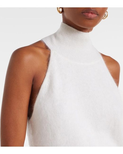 Lisa Yang White Leya Knitted Cashmere Tank Top