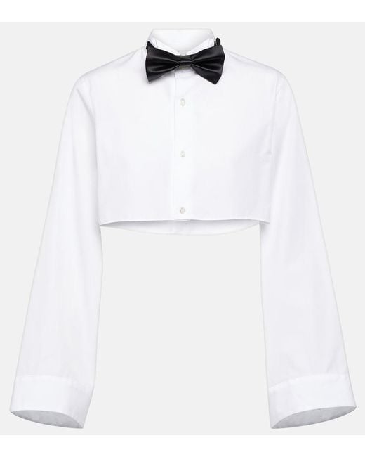Noir Kei Ninomiya White Cropped Cotton Shirt